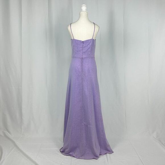 Cassandra Stone Sparkly Strappy Purple Silver Maxi Dress New With Tags Size 8 - Picture 4 of 6
